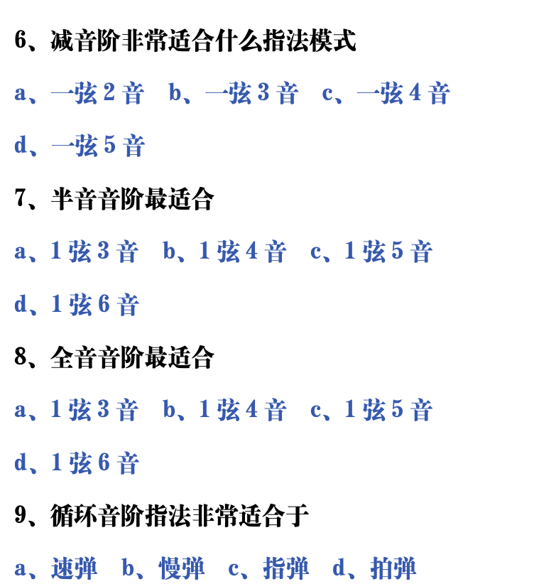 吉他音乐测试题库 第167页  2.6_模式指法  [右上]