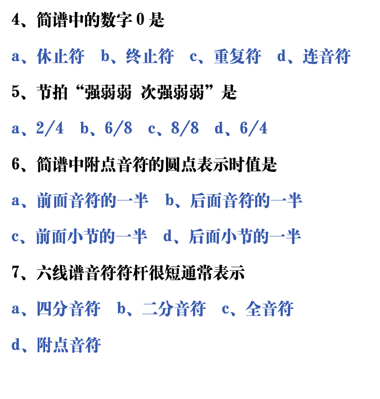 吉他音乐测试题库 第22页  4.1_记谱法  [左下]
