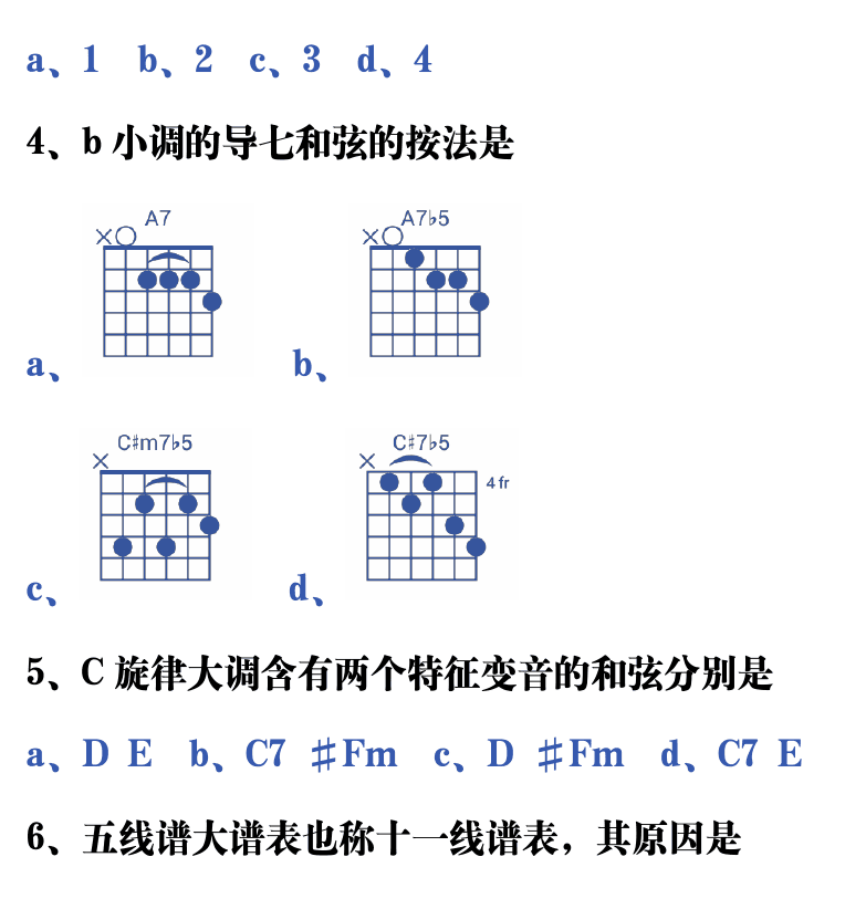 吉他音乐测试题库 第224页  1.5_全能测试  [左下]