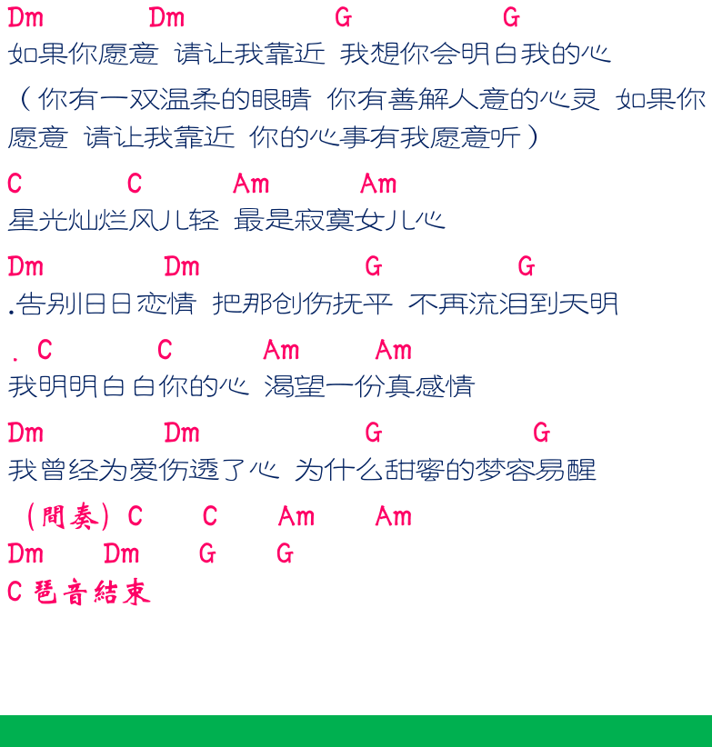 民谣弹唱超简谱集 第18页  明明白白我的心  荷塘月色  [左下]