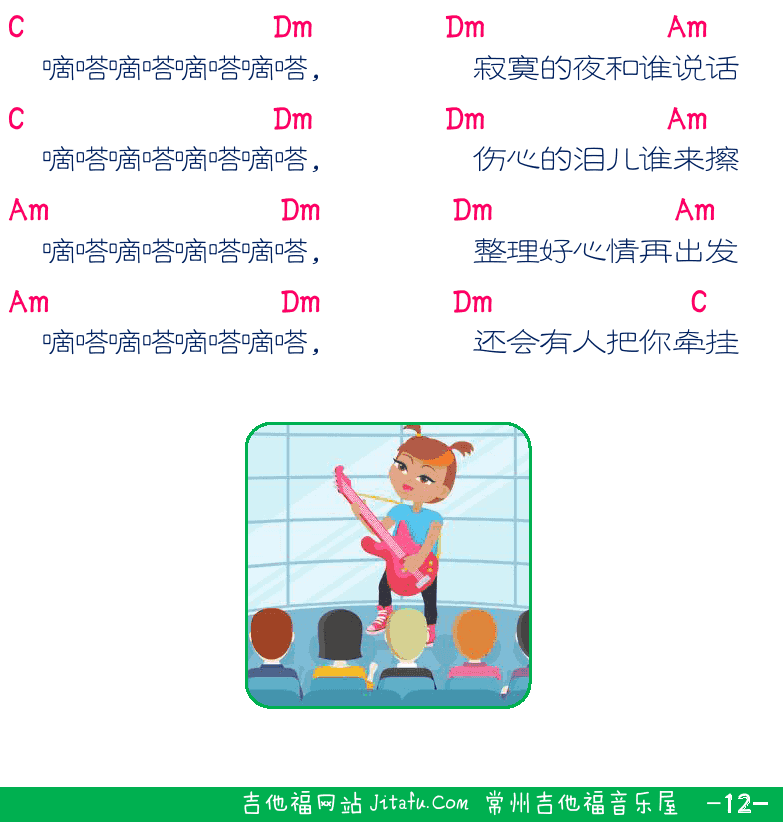 民谣弹唱超简谱集 第12页  嘀嗒  [右下]