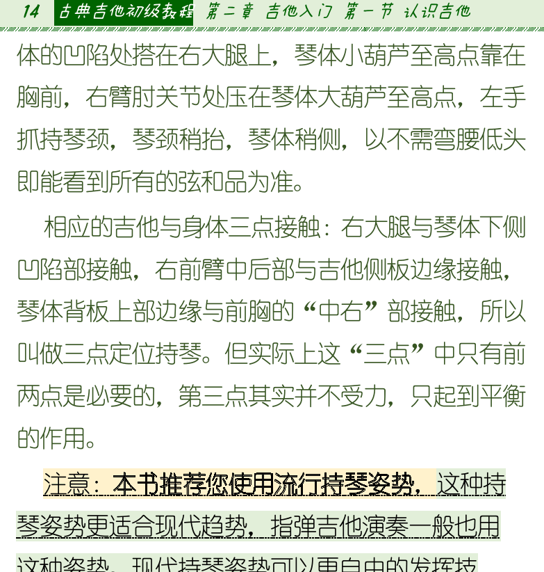 古典吉他初级教程 第14页  手指符号  手指和指甲  右手姿势  [左上]