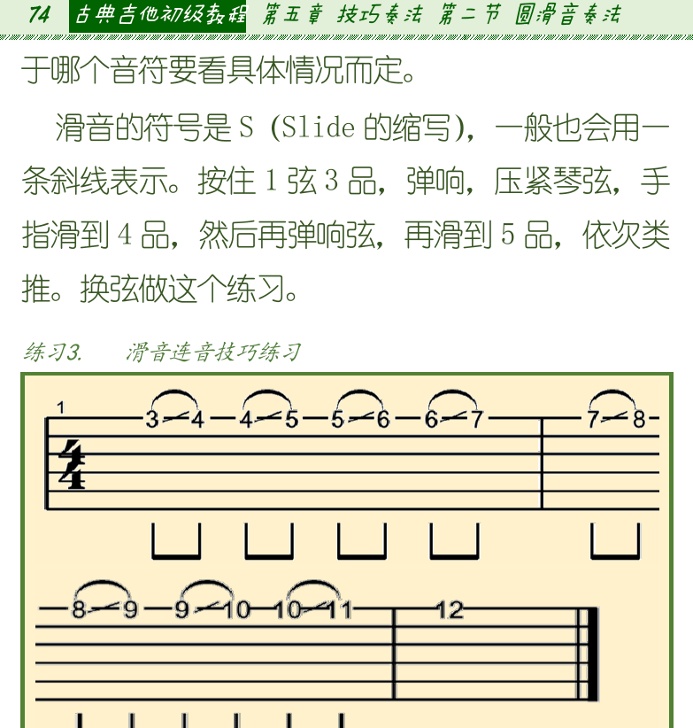 古典吉他初级教程 第74页  综合练习  [左上]