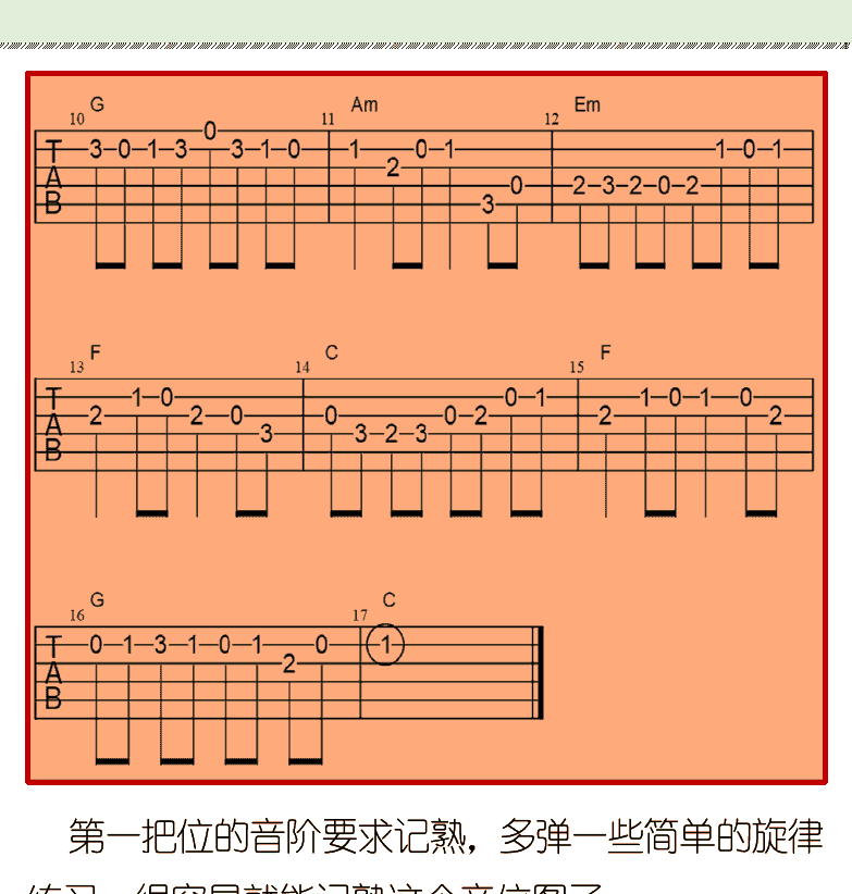 古典吉他初级教程 第25页  变调夹  D大调卡农  [右上]