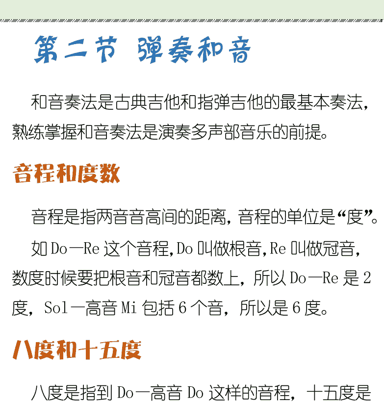 古典吉他初级教程 第28页  特殊调弦  第二节_弹奏和音  音程和度数  八度和十五度  大拇指弹奏练习  [右上]