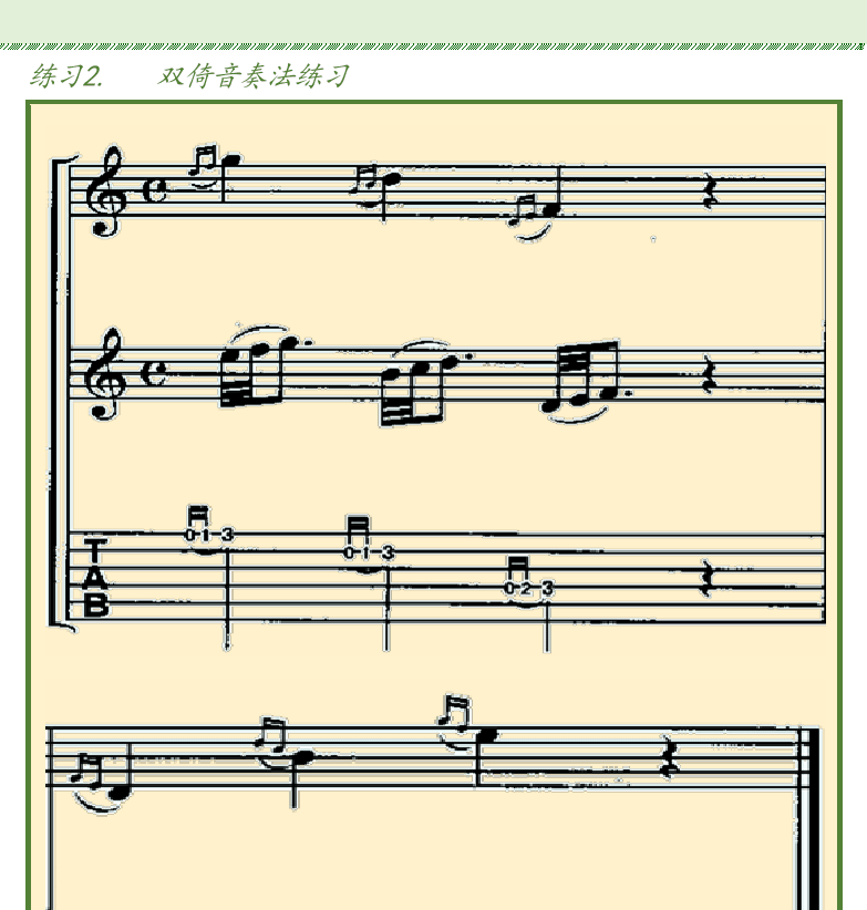 古典吉他初级教程 第77页  单倚音  双倚音  涟音奏法  [右上]
