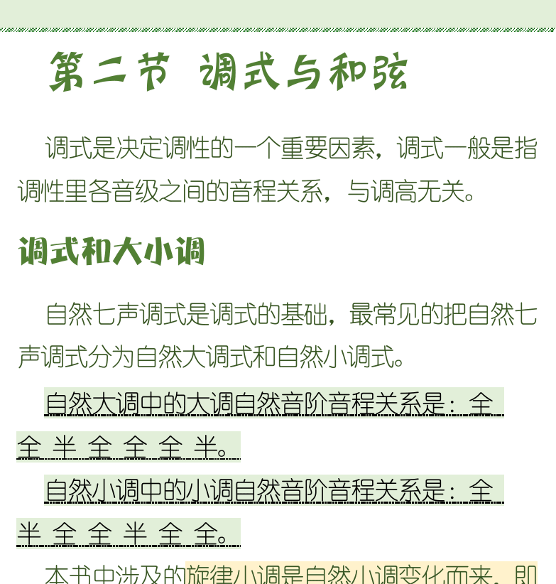 古典吉他初级教程 第103页  常用和弦表  第二节_调式与和弦  调式和大小调  判断大小调式  [右上]