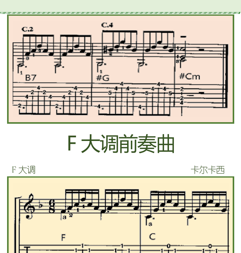 古典吉他初级教程 第110页  F大调前奏曲  [右上]