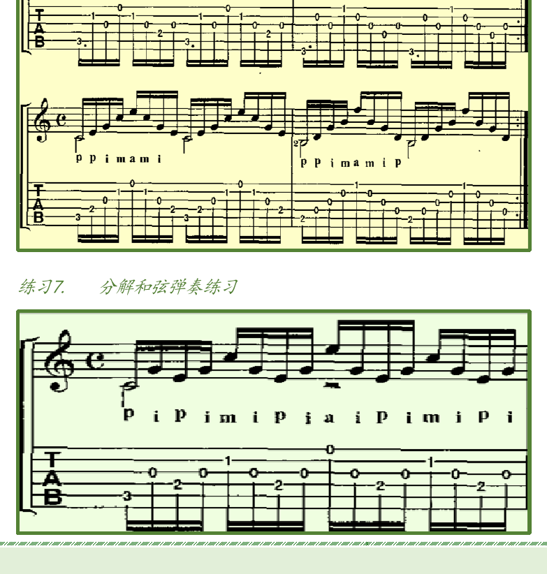 古典吉他初级教程 第34页  和弦应用练习  C大调前奏曲  [左下]