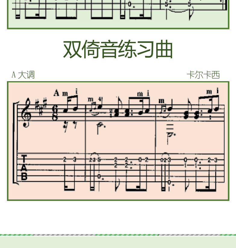 古典吉他初级教程 第79页  双倚音练习曲  [左下]