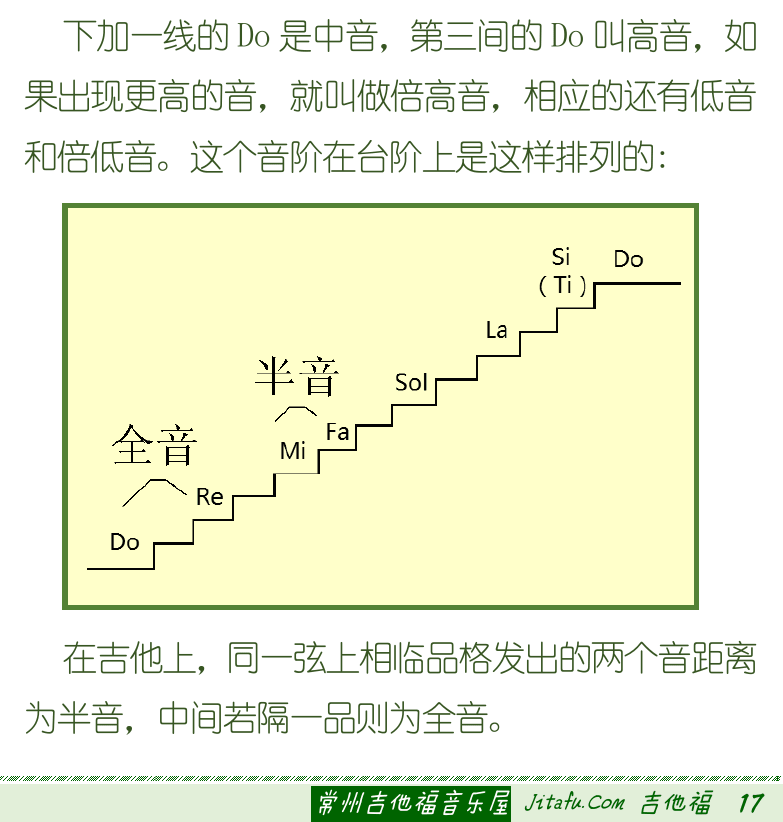 古典吉他初级教程 第17页  音强  音色  泛音  音阶  [右下]