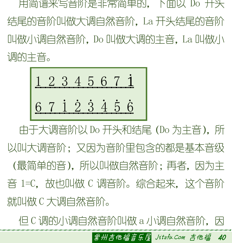 古典吉他初级教程 第40页  雪绒花  第二节_大调音阶  C大调音阶  [右下]