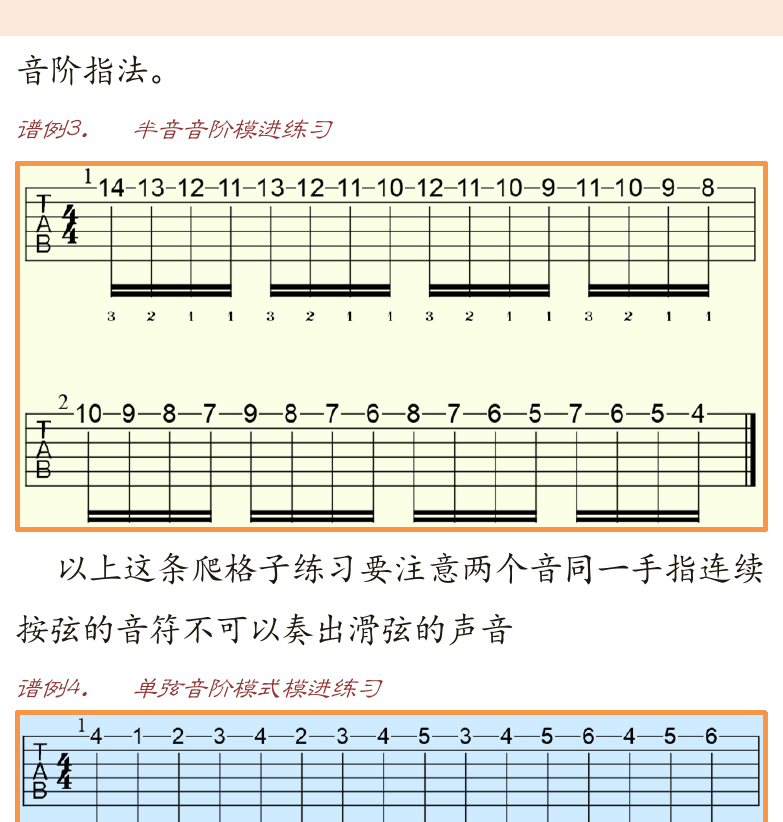 古典吉他高级教程 第42页  单弦音阶模式  [右上]