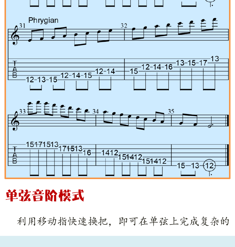 古典吉他高级教程 第42页  单弦音阶模式  [左下]