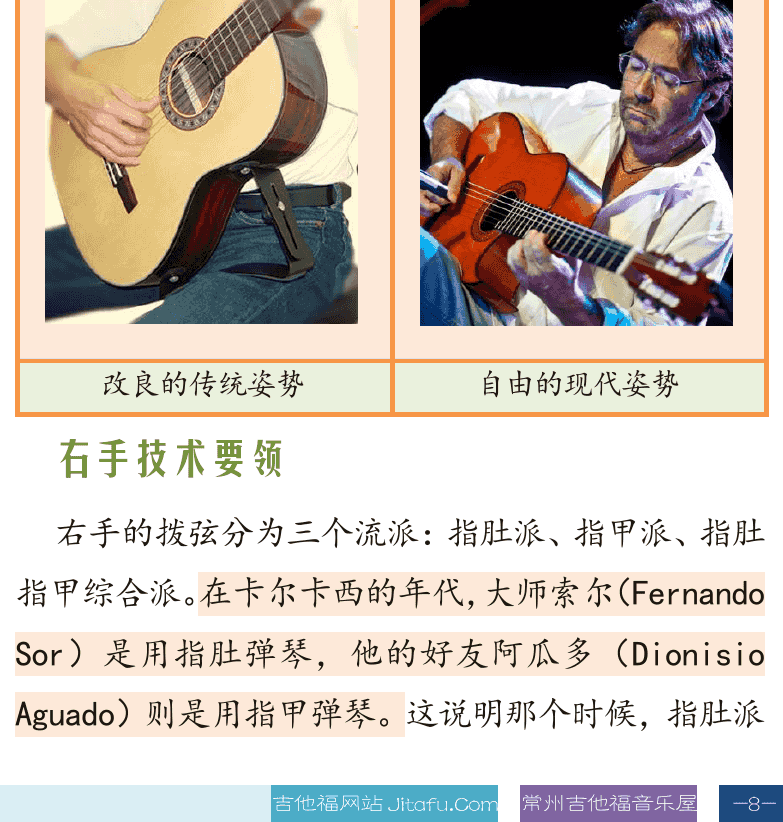 古典吉他高级教程 第8页  基本演奏姿势  右手技术要领  [右下]