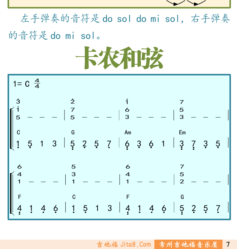 键盘入门 第7页  分解和弦  卡农和弦  [右下]