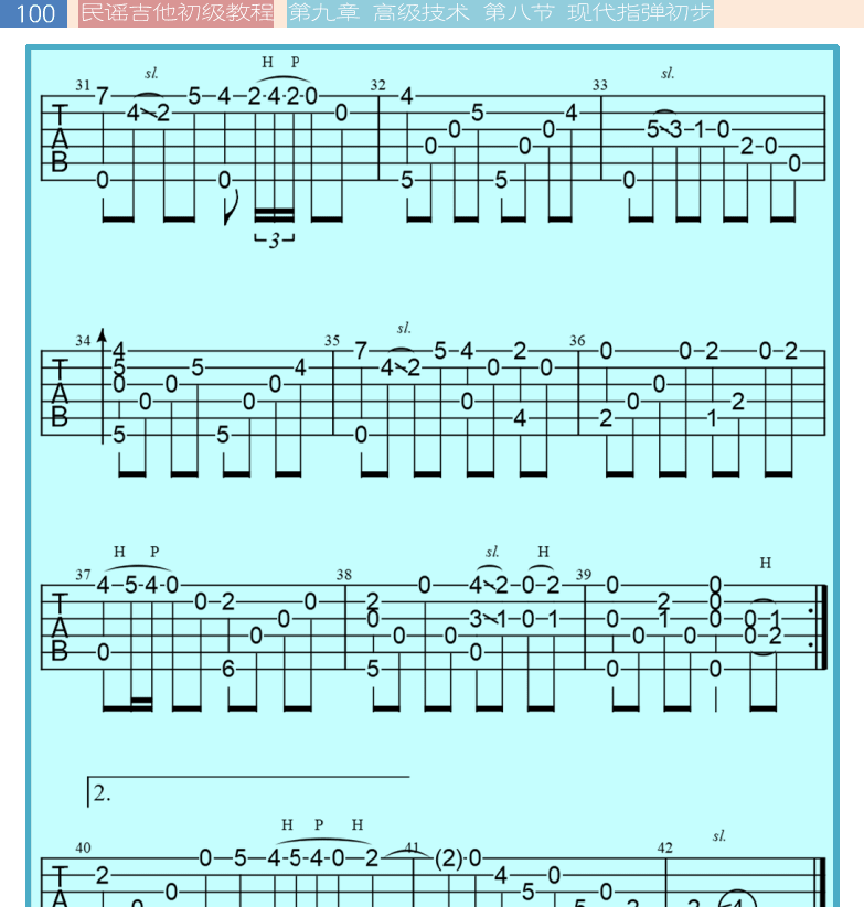 民谣吉他初级教程 第100页  [左上]