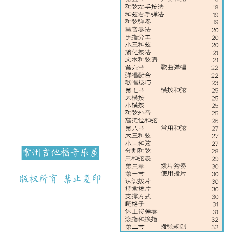 民谣吉他初级教程 第1页  [左下]