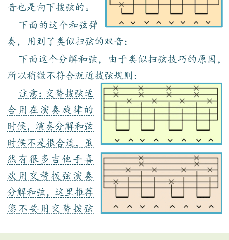 民谣吉他初级教程 第96页  就近拨弦  当心Take_Care  重音下拨  不要哭Don’t_Cry  [左下]