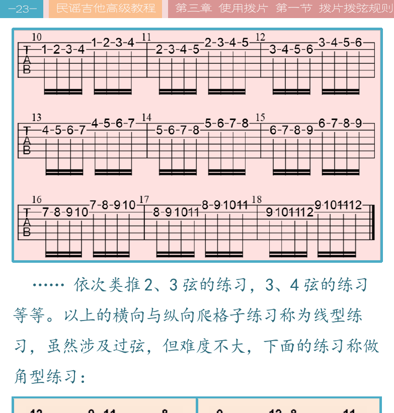 民谣吉他高级教程 第23页  拨片手指双弹  天堂阶梯  扫弦切音  [左上]