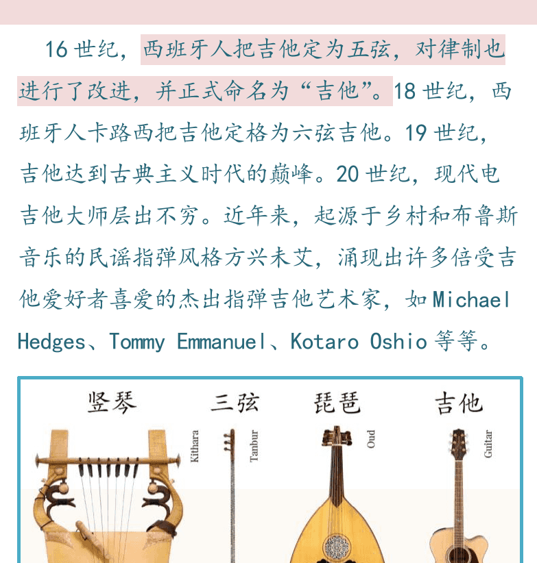 民谣吉他高级教程 第2页  第一节_民谣吉他常识  吉他简要历史  吉他常见种类  [右上]