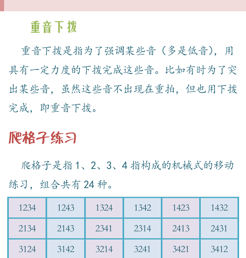民谣吉他高级教程 第22页  就近拨弦  真的爱你  重音下拨  爬格子练习  [右上]
