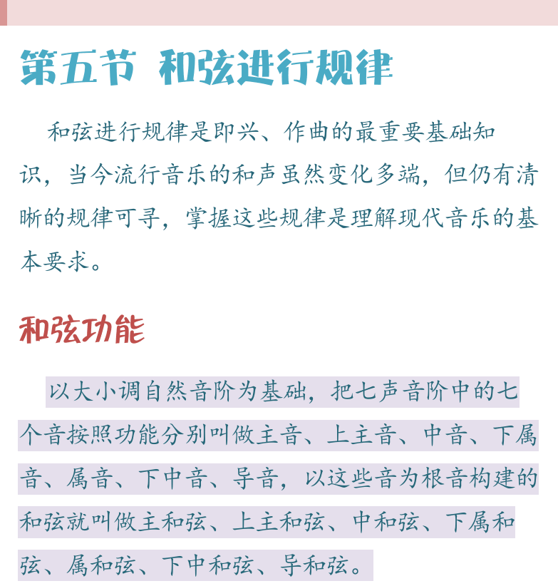 民谣吉他高级教程 第44页  第五节_和弦进行规律  和弦功能  大调和弦  [右上]