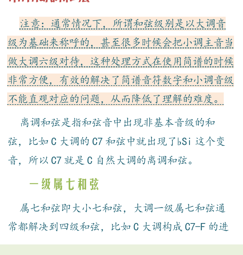 民谣吉他高级教程 第50页  常用离调和弦  一级属七和弦  二级大和弦  [左下]