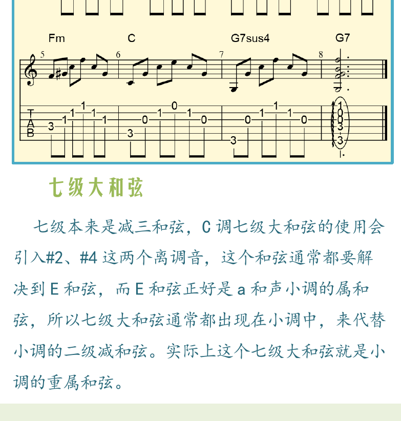 民谣吉他高级教程 第52页  七级大和弦  降六级和弦  降七级和弦  [左下]