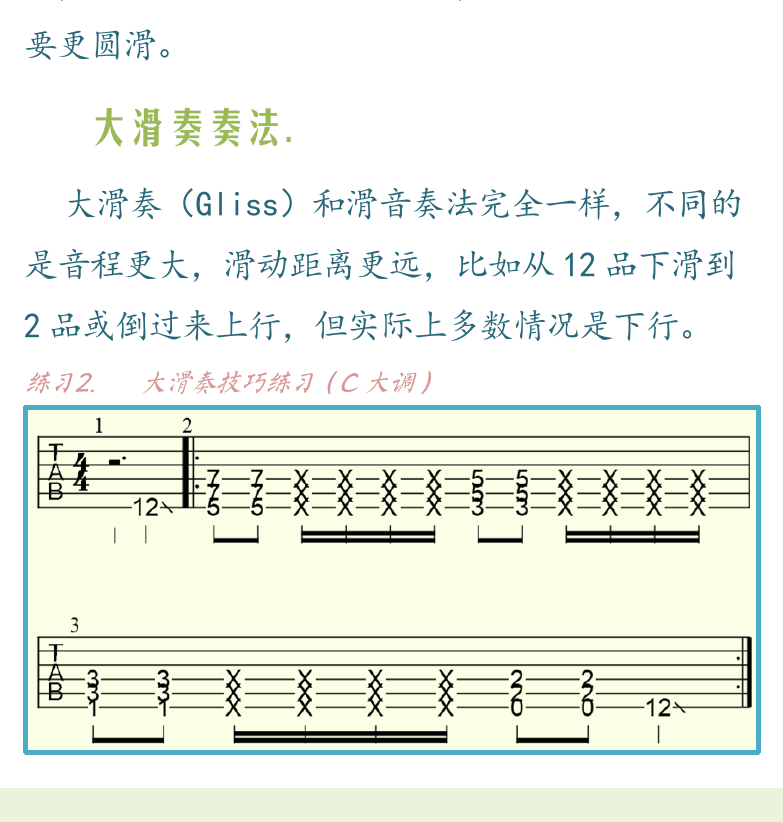 民谣吉他高级教程 第68页  圆滑音奏法  大滑奏奏法.  推弦弯音奏法  揉弦颤音奏法  左手奏法  左手连音奏法  [左下]