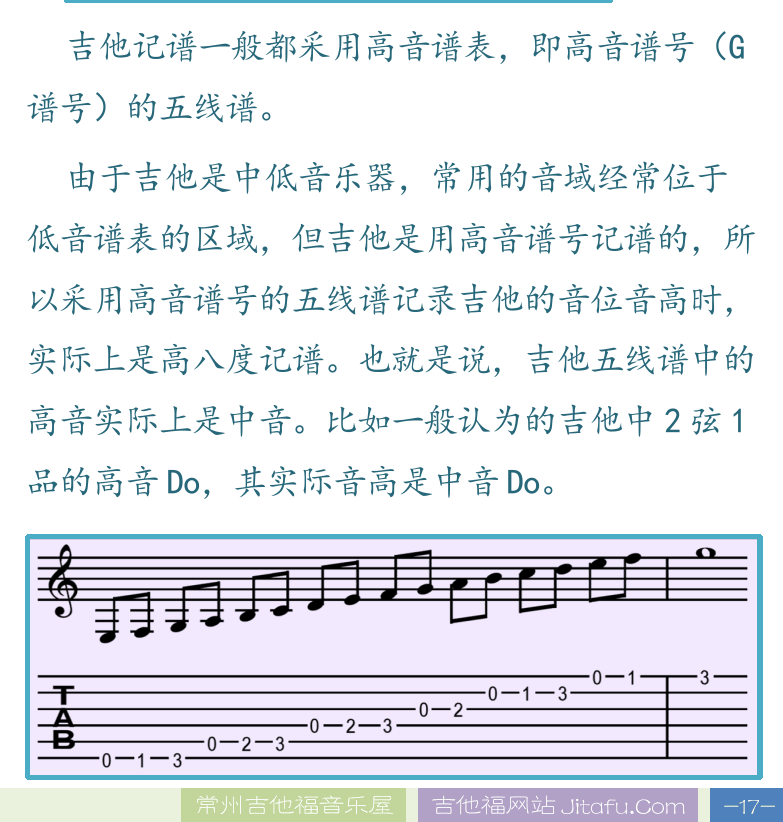 民谣吉他高级教程 第17页  工尺谱  五线谱简介  谱号  [右下]