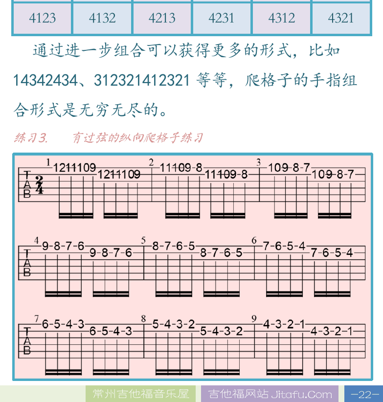 民谣吉他高级教程 第22页  就近拨弦  真的爱你  重音下拨  爬格子练习  [右下]