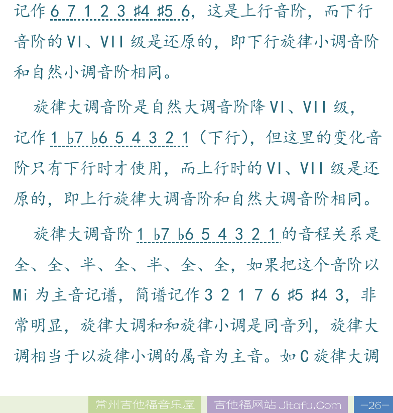 民谣吉他高级教程 第26页  同音列和同主音调式  和声与旋律调式  [右下]