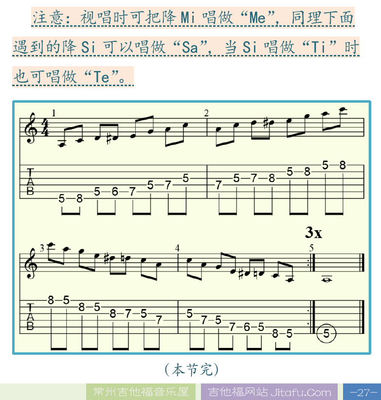 民谣吉他高级教程 第27页  布鲁斯调式音阶  [右下]