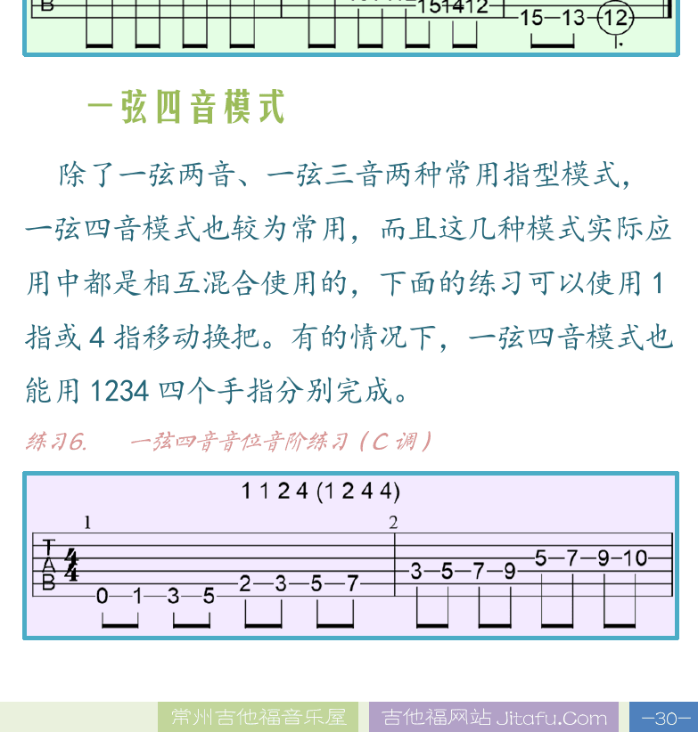 民谣吉他高级教程 第30页  一弦四音模式  [右下]
