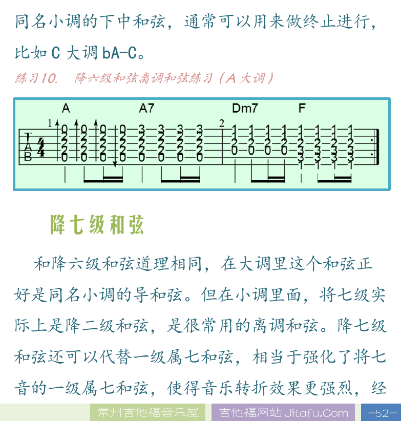 民谣吉他高级教程 第52页  七级大和弦  降六级和弦  降七级和弦  [右下]