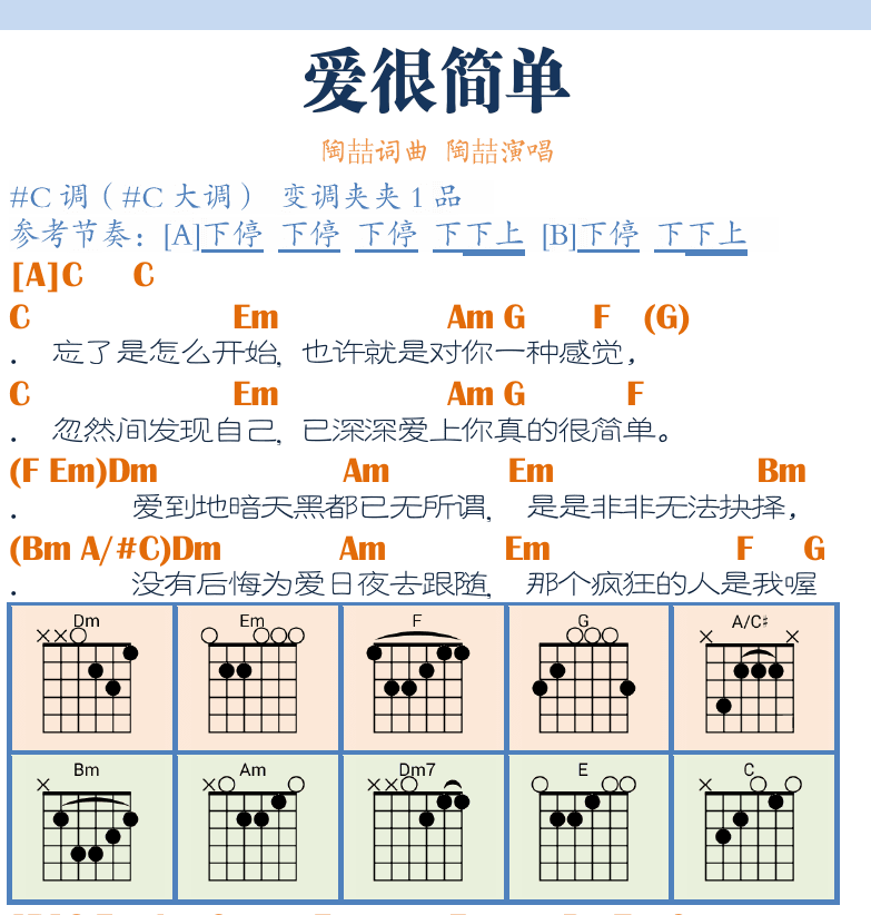 民谣吉他弹唱谱集 第23页  好久不见  爱很简单  [右上]