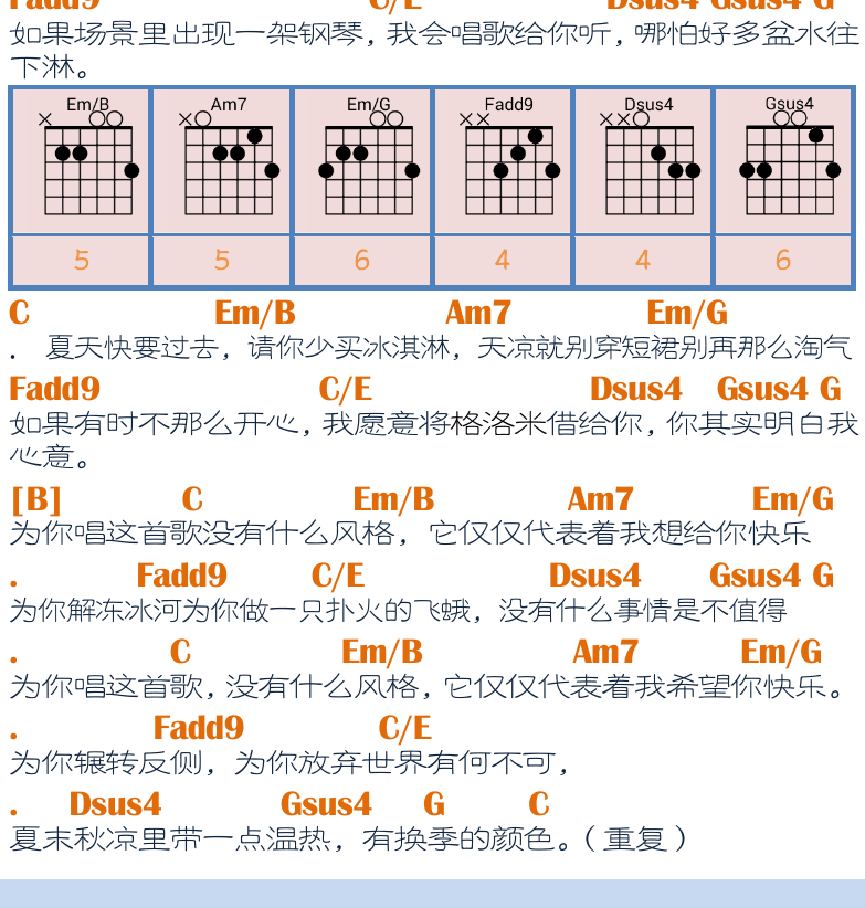 民谣吉他弹唱谱集 第26页  有何不可  不再犹豫  [左下]