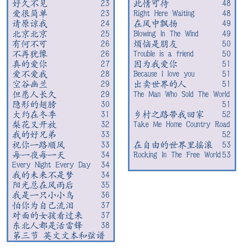 民谣吉他弹唱谱集 第1页  [右下]