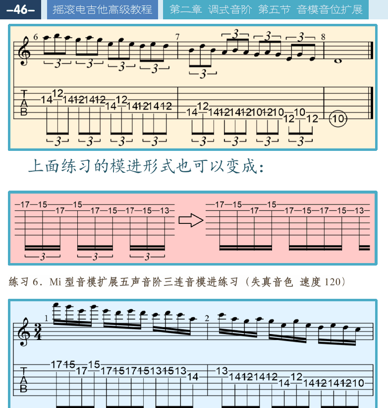 摇滚电吉他高级教程 第46页  扩展音型模式  [左上]