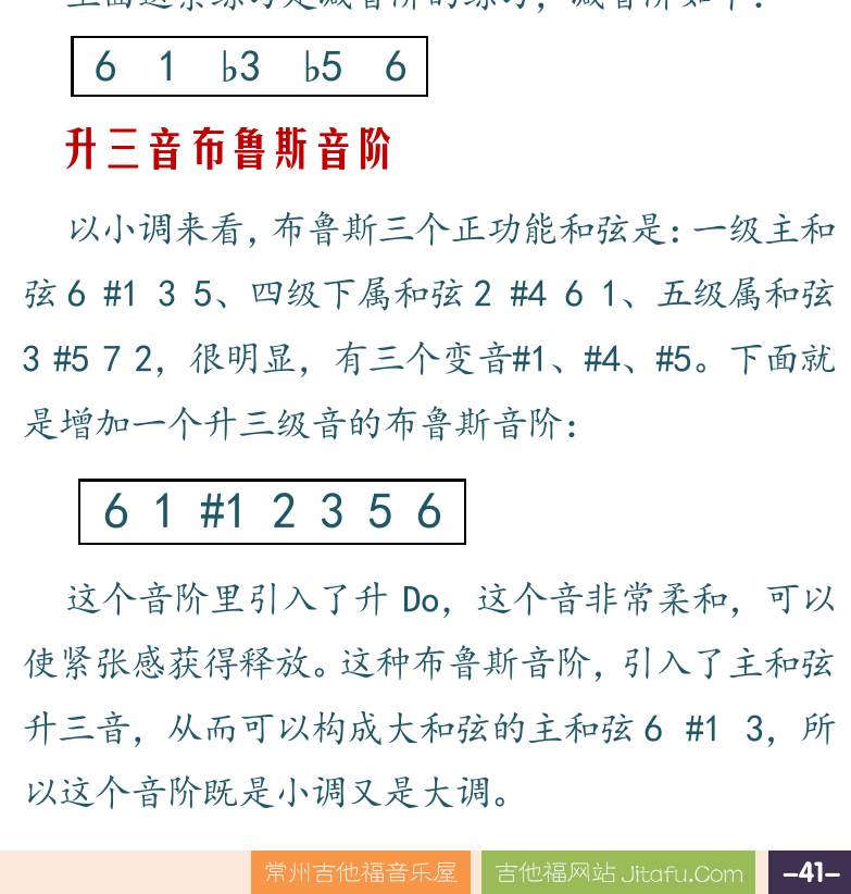 摇滚电吉他高级教程 第41页  加六音布鲁斯音阶  升三音布鲁斯音阶  [右下]