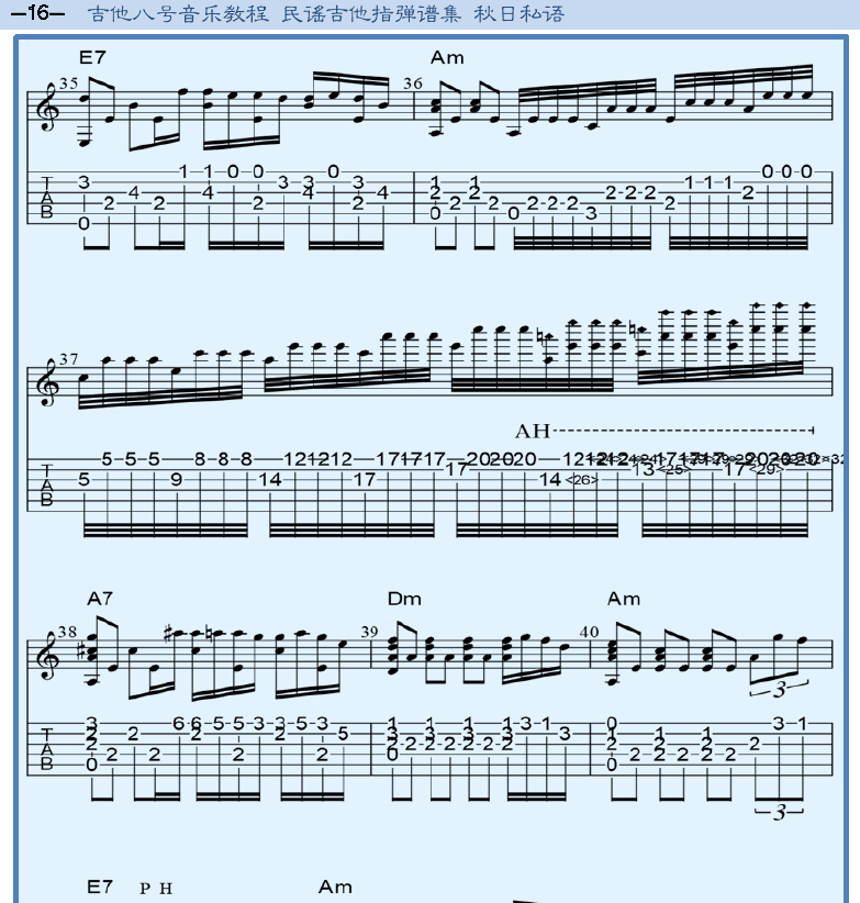 民谣吉他指弹谱集 第16页  献给爱丽丝  [左上]