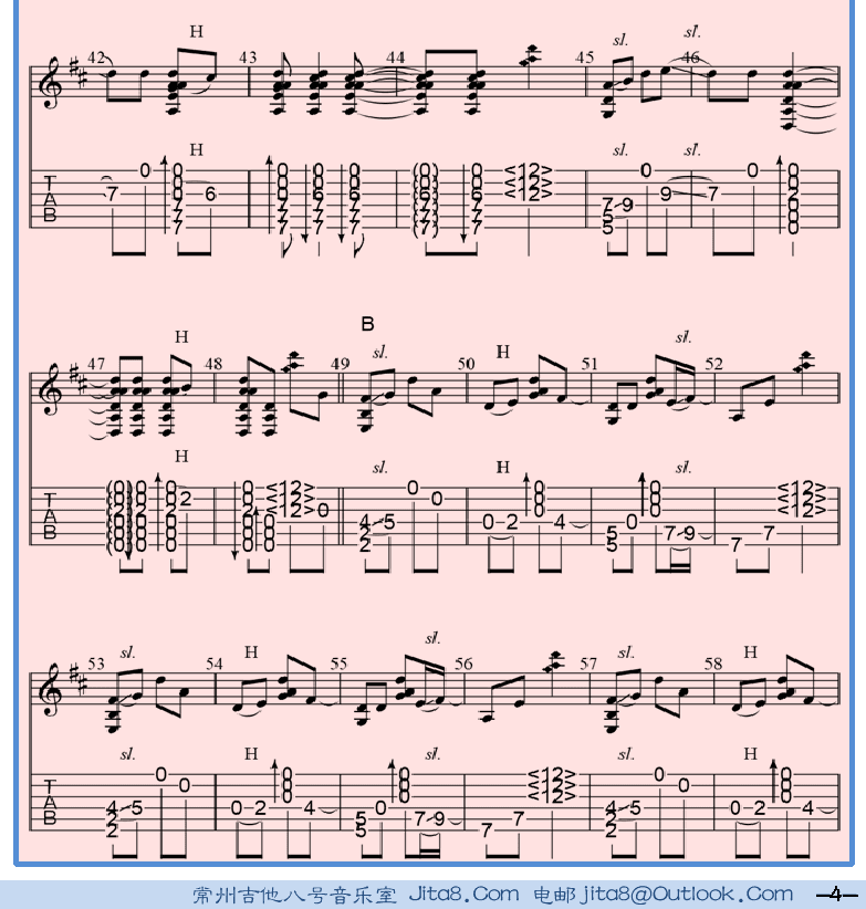 民谣吉他指弹谱集 第4页  漂移  [右下]
